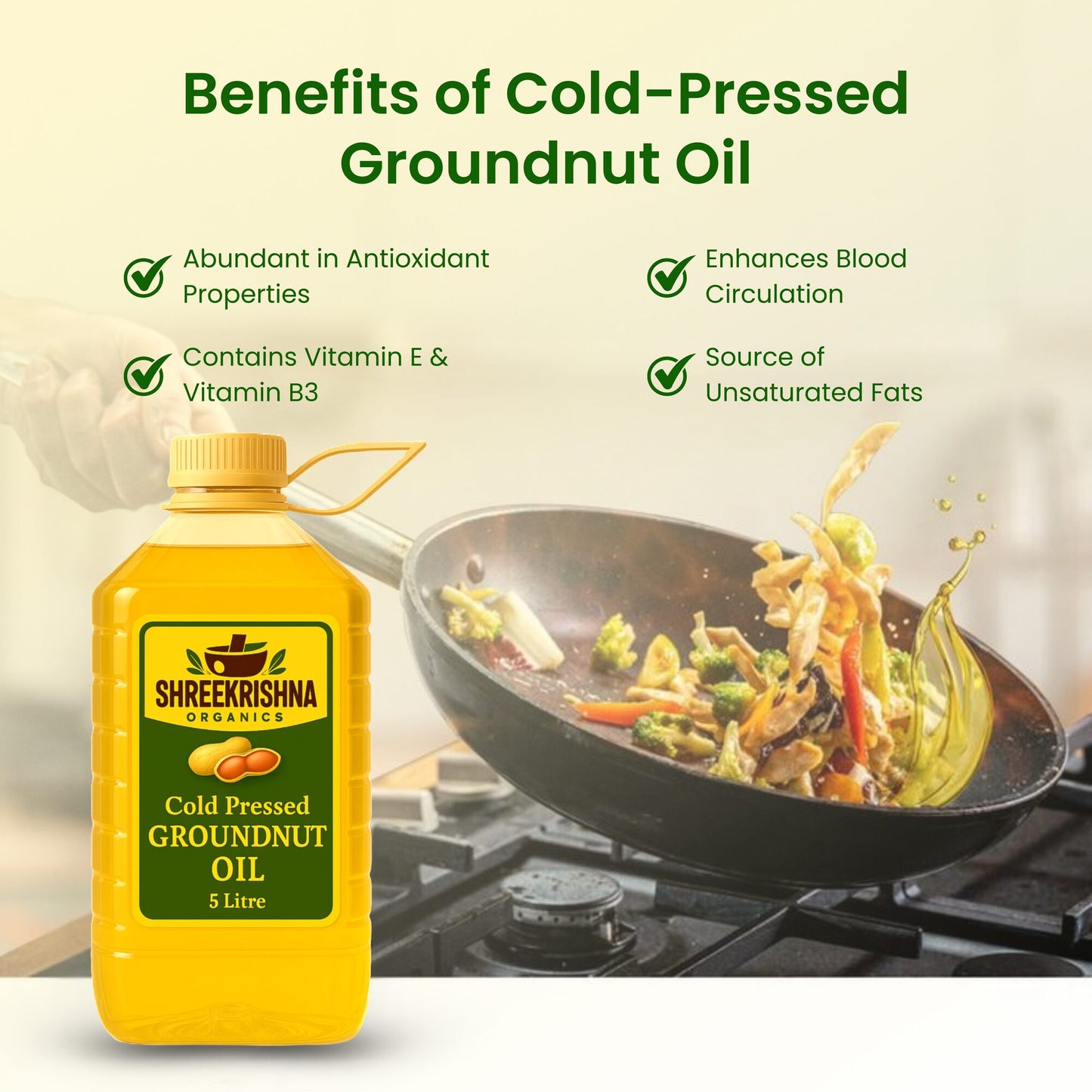 Cold Pressed Groundnut Oil (5 ltr.)