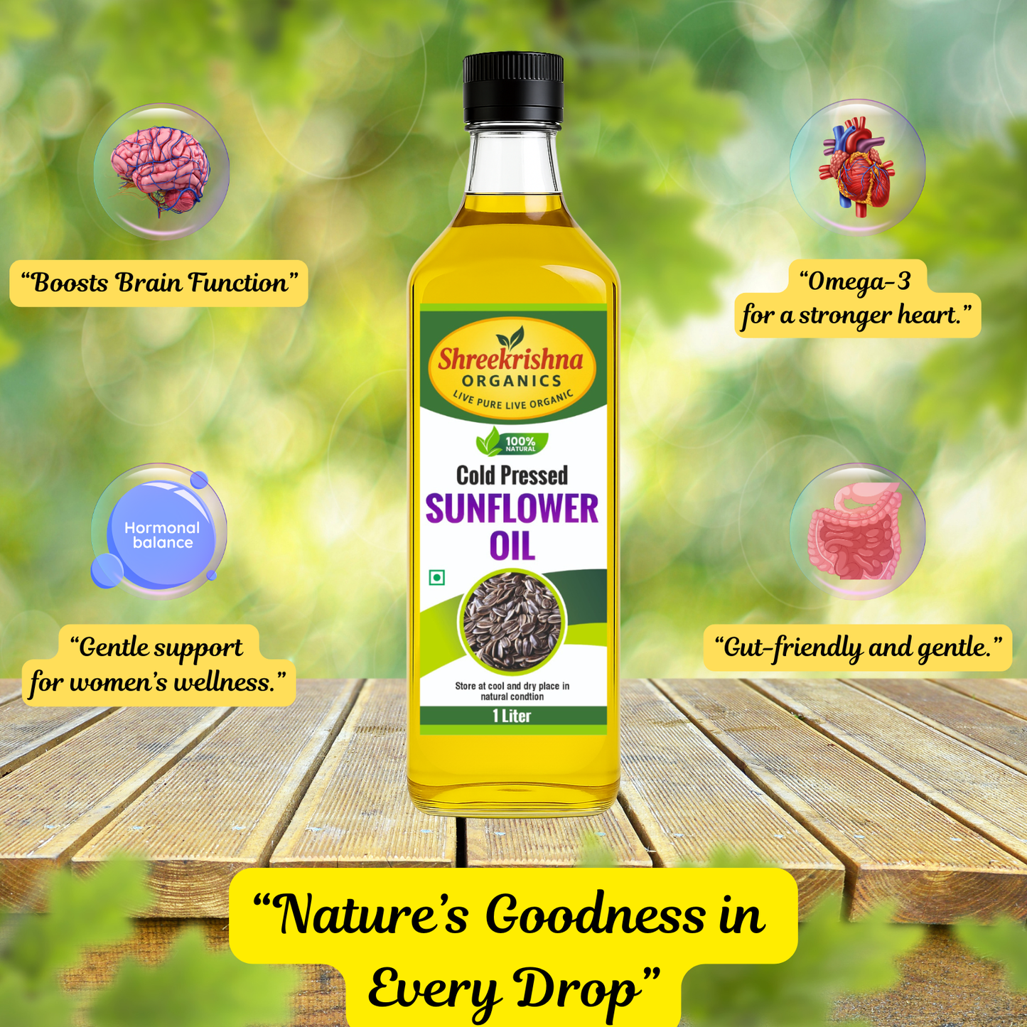Cold Pressed Sunflower Oil (1 ltr.)
