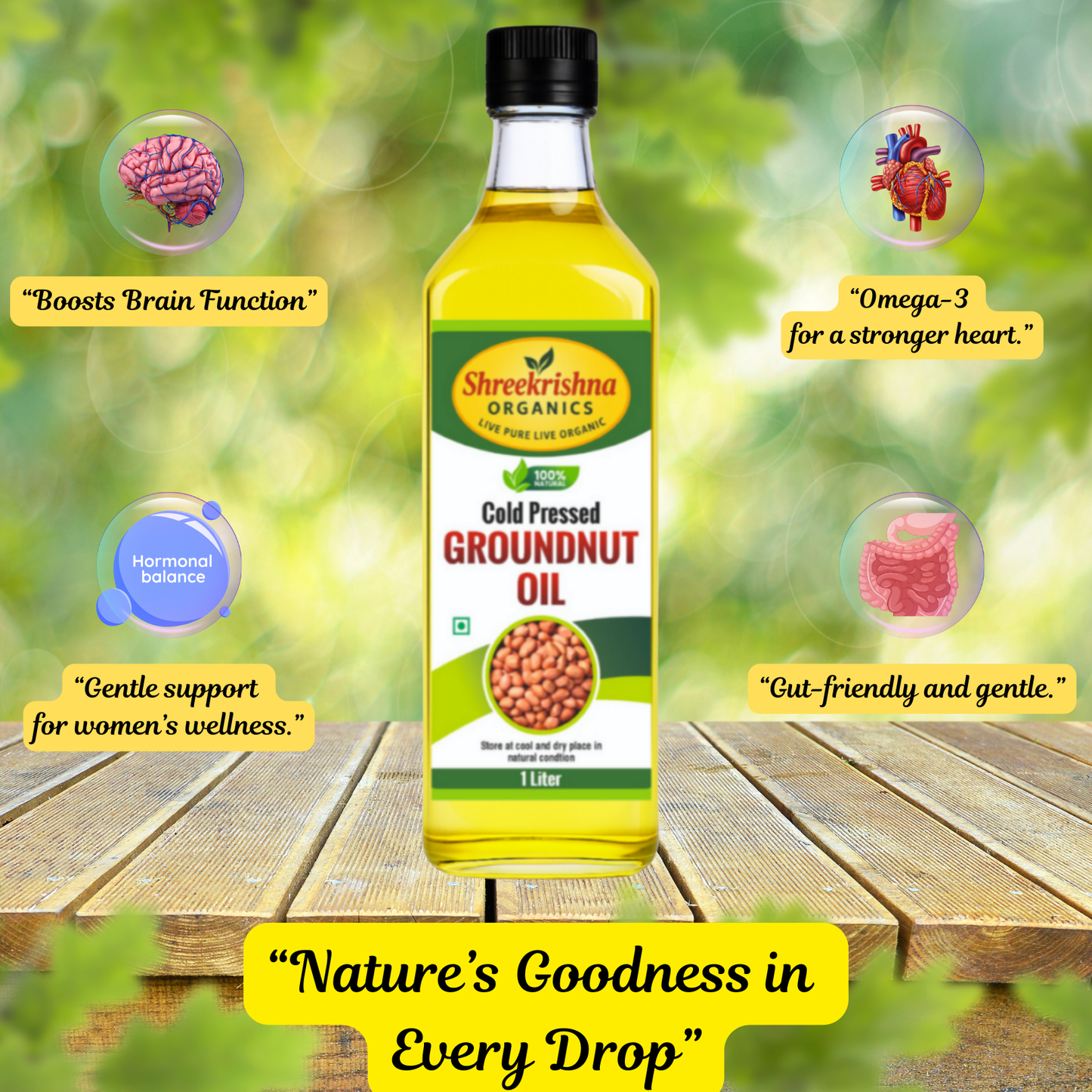 Cold Pressed Groundnut Oil (1 ltr.)