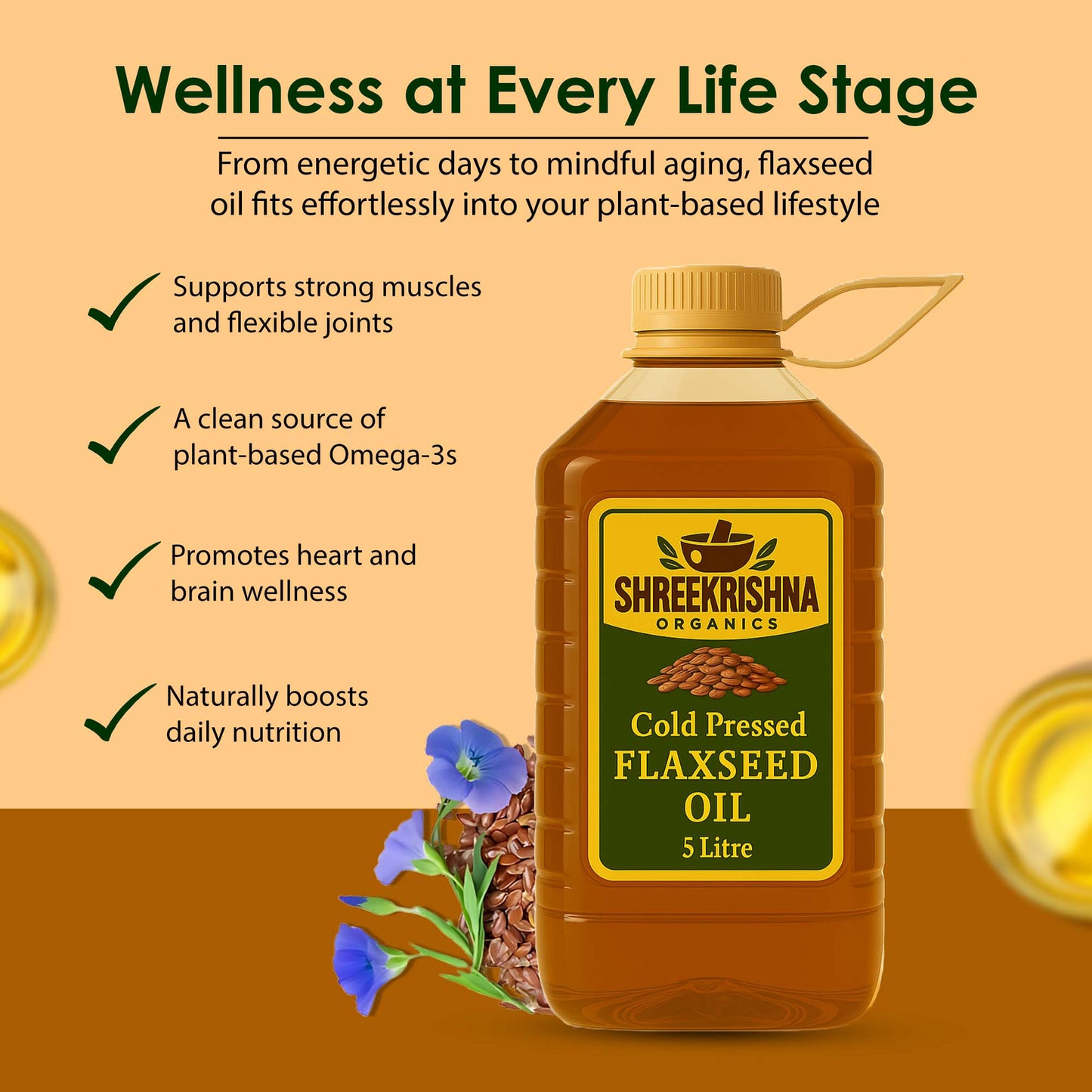 Cold Pressed Flaxseed Oil (5 ltr.)